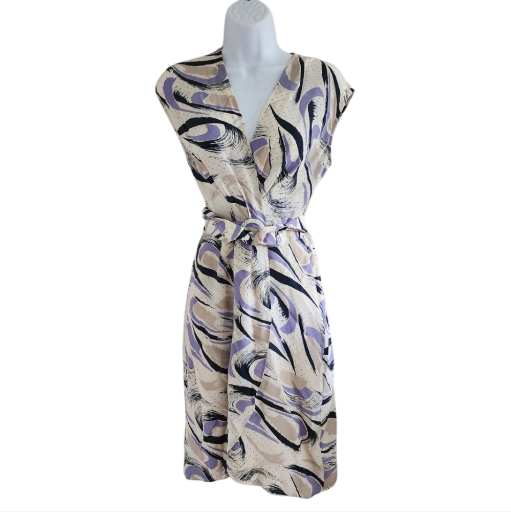 Witchery Silk Faux Wrap Belted Dress - Women's